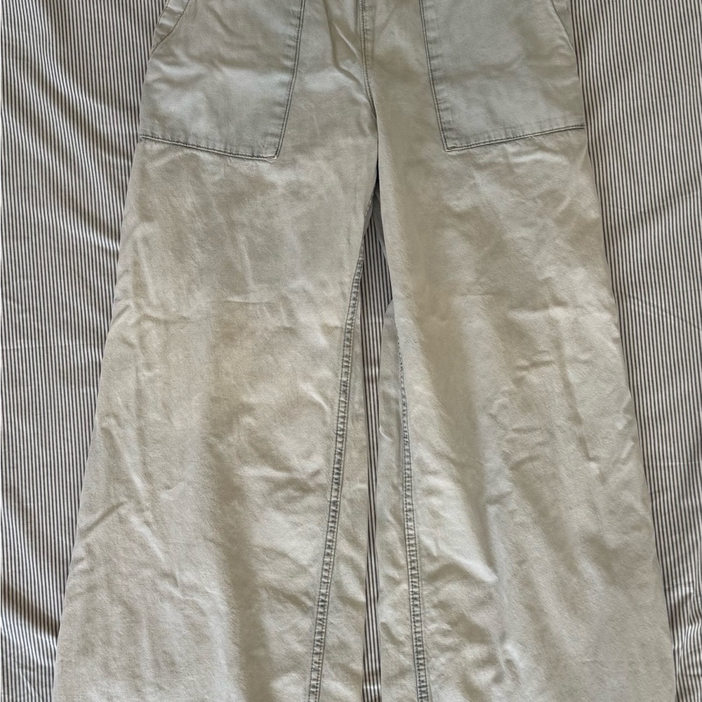 We The Free Wide Leg Flare Jeans in Light Gray